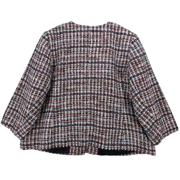 TALBOTS Adele Tweed Jacket Multi Colorful Metallic PLUS Size 24W - Picture 6 of 10